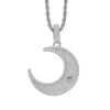 Sun and Moon Shape Pendant Cuban Chain Hip Hop Necklace