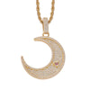 Sun and Moon Shape Pendant Cuban Chain Hip Hop Necklace