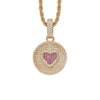 Sun and Moon Shape Pendant Cuban Chain Hip Hop Necklace