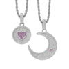 Sun and Moon Shape Pendant Cuban Chain Hip Hop Necklace