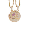 Sun and Moon Shape Pendant Cuban Chain Hip Hop Necklace