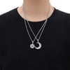 Sun and Moon Shape Pendant Cuban Chain Hip Hop Necklace