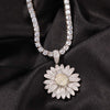 Sunflower Pendant Cuban Chain Hip Hop Necklace