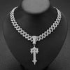 Sword-shaped Pendant Cuban Chain Hip Hop Necklace