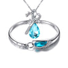 Teardrop Halo Necklace Bracelet Jewelry Set