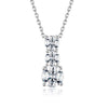 Three Stone Moissanite Necklace Sterling Silver