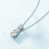 Three Stone Moissanite Necklace Sterling Silver