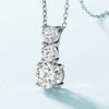 Three Stone Moissanite Necklace Sterling Silver