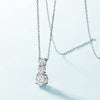Three Stone Moissanite Necklace Sterling Silver