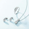 Three Stone Moissanite Necklace Sterling Silver