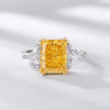 Three Stone Yellow Ring Sterling Silver