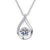 Twist Water Droplet Shape Moissanite Necklace Sterling Silver