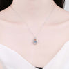 Twist Water Droplet Shape Moissanite Necklace Sterling Silver