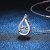Twist Water Droplet Shape Moissanite Necklace Sterling Silver