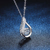 Twist Water Droplet Shape Moissanite Necklace Sterling Silver