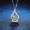 Twist Water Droplet Shape Moissanite Necklace Sterling Silver