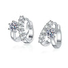 Two Tone Double Ring Moissanite Earrings Sterling Silver