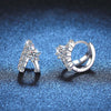Two Tone Double Ring Moissanite Earrings Sterling Silver