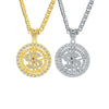 USD-shaped Round Pendant Cuban Chain Hip Hop Necklace
