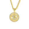 USD-shaped Round Pendant Cuban Chain Hip Hop Necklace