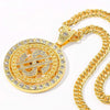 USD-shaped Round Pendant Cuban Chain Hip Hop Necklace