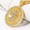 USD-shaped Round Pendant Cuban Chain Hip Hop Necklace