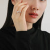 Akoya Silver Gray Round Pearl Open Ring