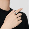 Akoya Silver Gray Round Pearl Triple Ring