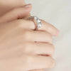Akoya Silver Gray Round Pearl Triple Ring