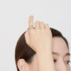 Akoya Silver Gray Round Pearl Triple Ring