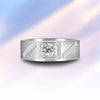 Baguette Channel Bezel Solitaire Style Mens Diamond Ring Setting