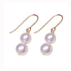 Ball Double White Round Freshwater Pearl Earrings AAA Grade