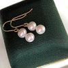 Ball Double White Round Freshwater Pearl Earrings AAA Grade