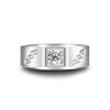 Bezel Bead Set Solitaire Style Mens Diamond Ring Setting