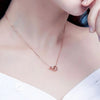 Bezel Set Double Ring Lab Grown Diamond Necklace 18K Rose Gold