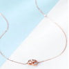 Bezel Set Double Ring Lab Grown Diamond Necklace 18K Rose Gold