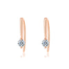 Bezel Set Lab Grown Diamond Earrings 18K Rose Gold