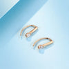 Bezel Set Lab Grown Diamond Earrings 18K Rose Gold