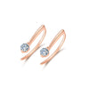 Bezel Set Lab Grown Diamond Earrings 18K Rose Gold