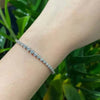 Bezel Set Lab Grown Diamond Tennis Bracelet 18K White Gold