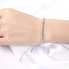 Bezel Set Lab Grown Diamond Tennis Bracelet 18K White Gold