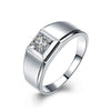Bezel Set Solitaire Lab Grown Diamond Ring in 18K White Gold