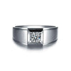 Bezel Set Solitaire Lab Grown Diamond Ring in 18K White Gold