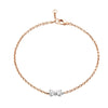 Bow Heart Cut Lab Grown Diamond Bracelet in 18K Rose Gold