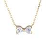 Bowknot Heart Cut Lab Grown Diamond Necklace in 18K Yellow Gold