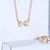 Bowknot Heart Cut Lab Grown Diamond Necklace in 18K Yellow Gold