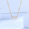 Bowknot Heart Cut Lab Grown Diamond Necklace in 18K Yellow Gold
