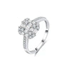Channel Set Emerald Cut Lab Grown Diamond Ring 18K White Gold