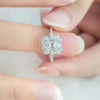Channel Set Emerald Cut Lab Grown Diamond Ring 18K White Gold