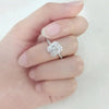 Channel Set Emerald Cut Lab Grown Diamond Ring 18K White Gold